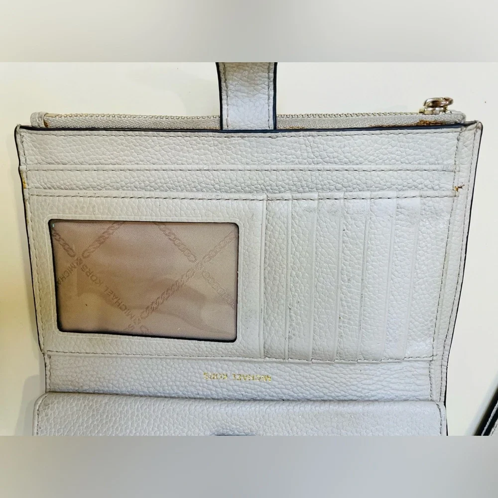 Michael Kors Adele Double Zip‎ Gold Tone Wristlet Wallet